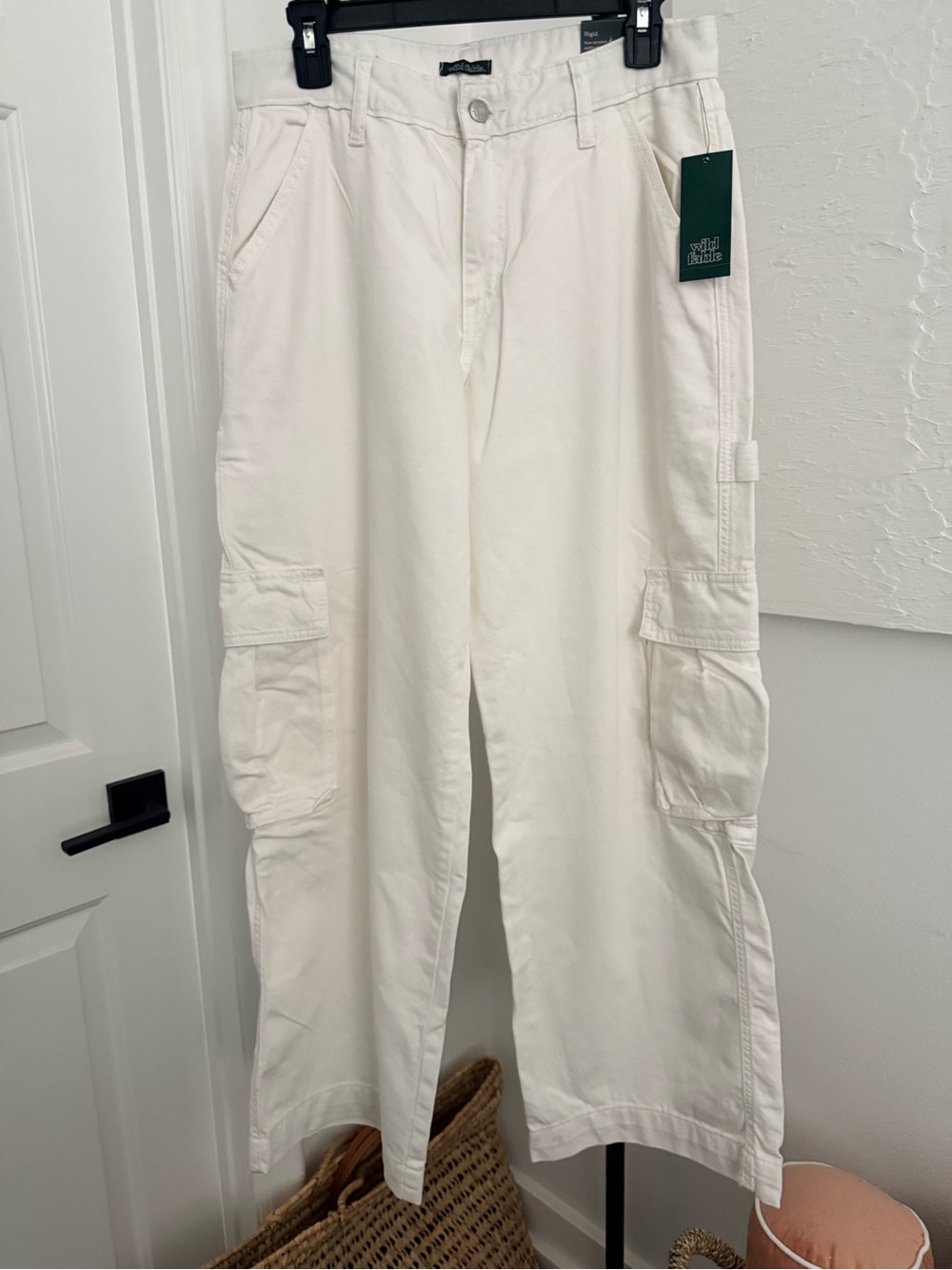 wild fable White Cargo Jeans with Utility Pockets